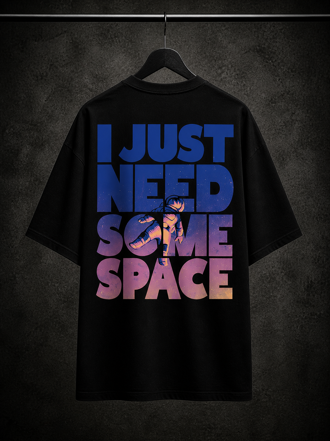 BJRNG I Just Need Some Space Oversized Half Sleeve Tee