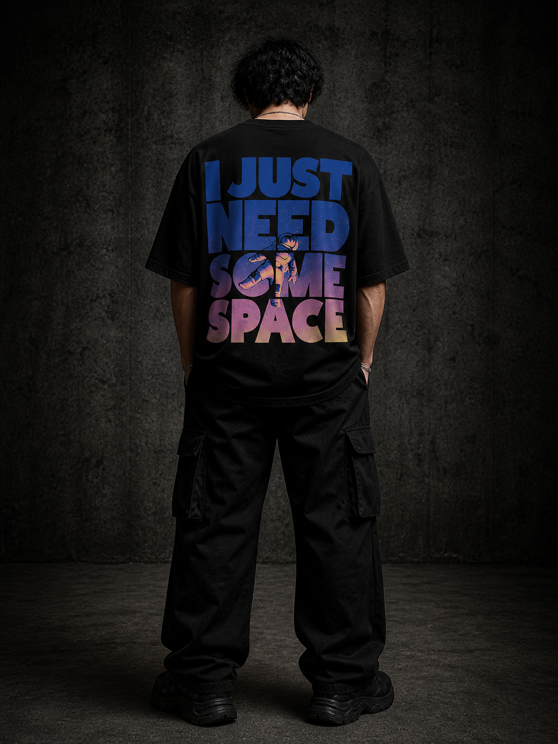 BJRNG I Just Need Some Space Oversized Half Sleeve Tee