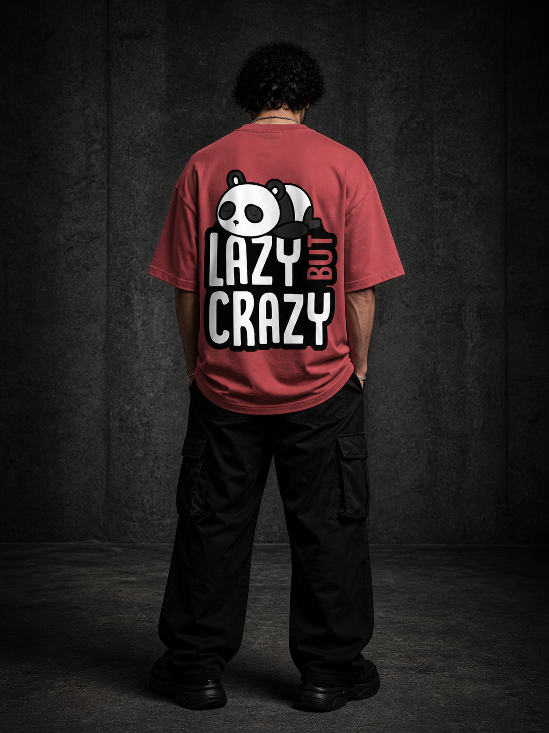 BJRNG Lazy But Crazy Oversized Half Sleeve Tee