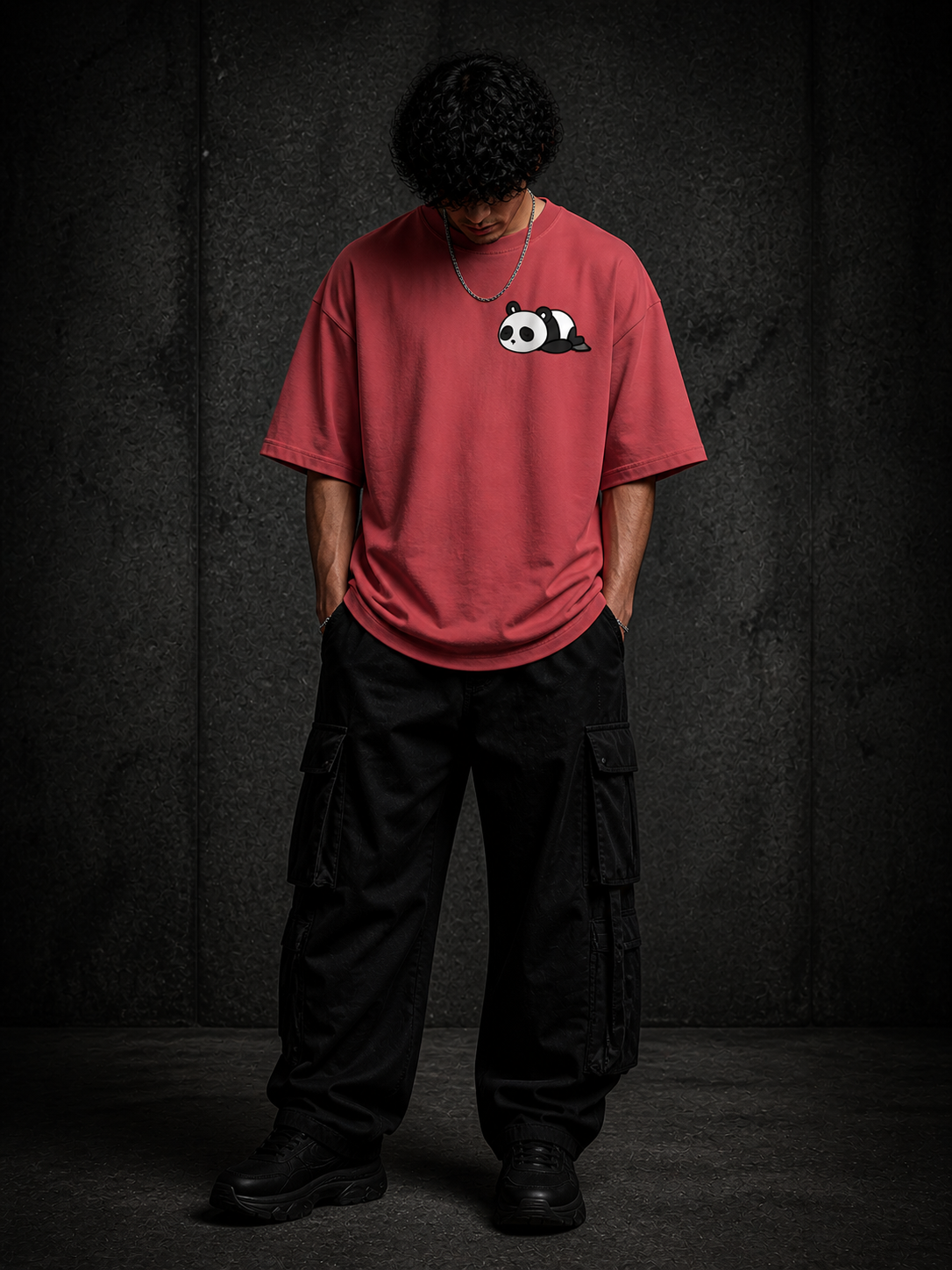 BJRNG Lazy But Crazy Oversized Half Sleeve Tee