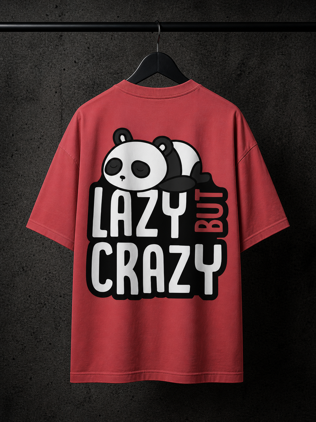 BJRNG Lazy But Crazy Oversized Half Sleeve Tee