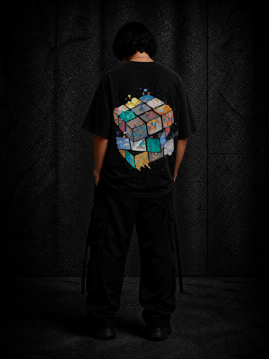 BJRNG Rubics Cube Oversized Half Sleeve Tee