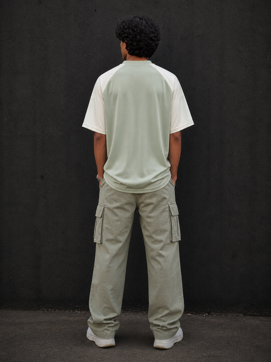 BJRNG Green Oversized Half Sleeve Tee