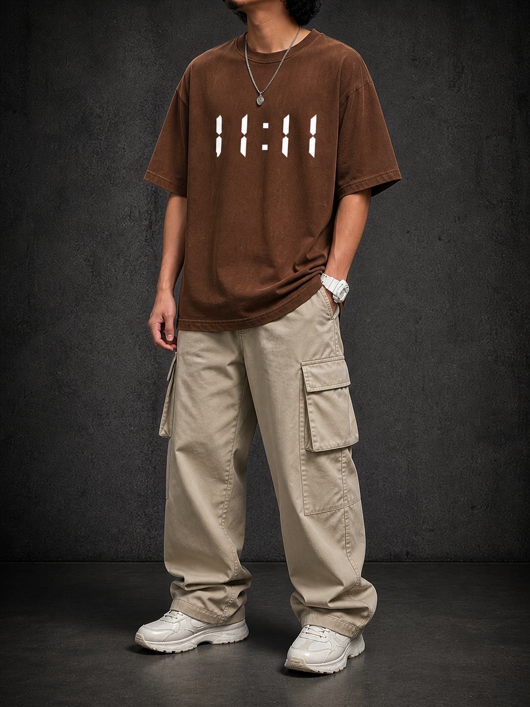BJRNG 11:11 Oversized Half Sleeve Tee
