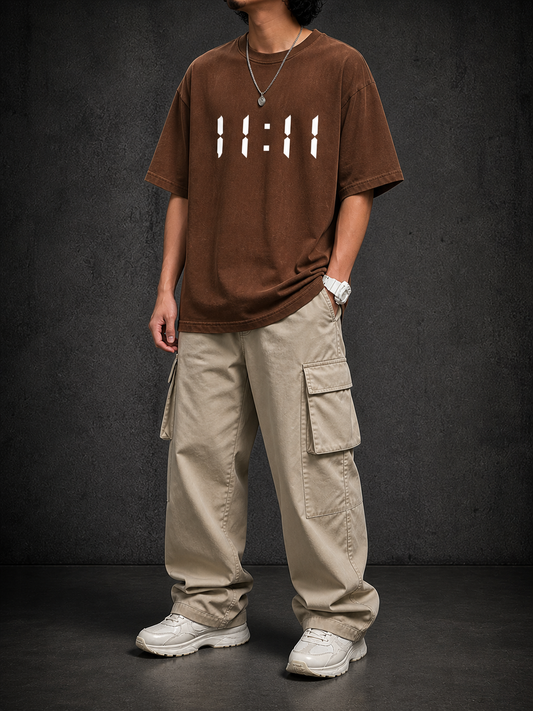 BJRNG 11:11 Oversized Half Sleeve Tee