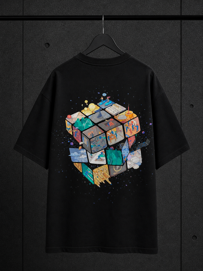 BJRNG Rubics Cube Oversized Half Sleeve Tee